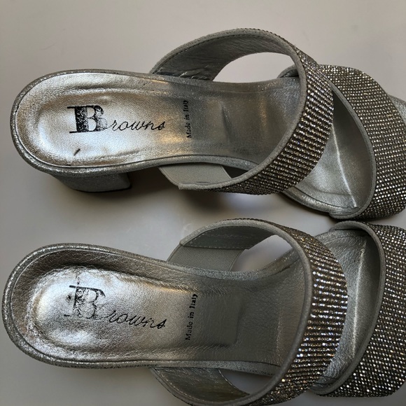 Browns Waverly Wedge Rhinestone Sandals EUC - Picture 4 of 11